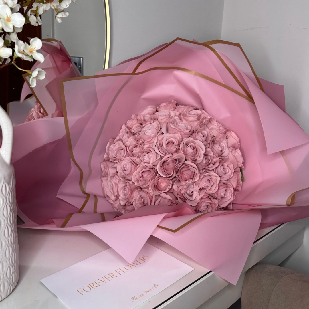 50 Pink Forever Rose Bouquet